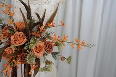 Antlers and Autumn Boho Faux Silk Wedding Bouquet