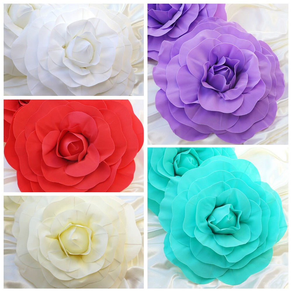 12″ wide Artificial Large Roses Flowers Wall Backdrop Party Wedding Decorations