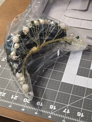 A&C Faux Flower Wedding/Quinceañera Bouquet, Emerald Green And Gold