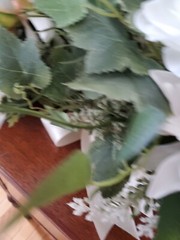 4- Bouquets of Bridesmaid Silk Flowers Wedding White Roses NWOT IVORY SATIN
