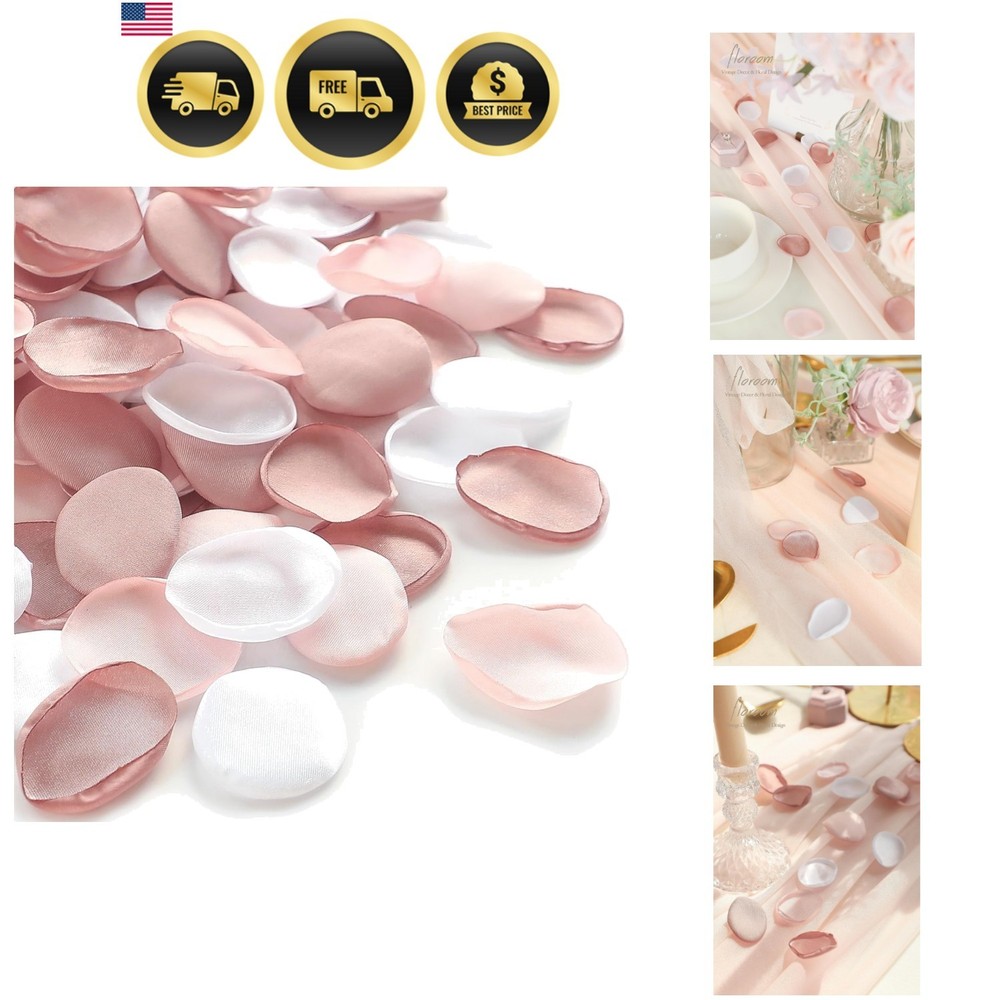 300pcs Rose Petals Dusty Rose Blush Faux Silk Flower Petals for Wedding Flowe…