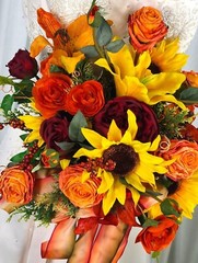 Bright Autumn Medley Faux Silk Bridal Bouquet