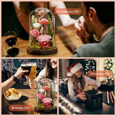 Eternal Flowers with Flamingo-Big Flower Big Love- Graduation Pink