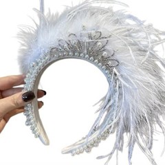 Cute Hair Accessory with Delicate Feather Embellishment Headwear Party Hairbands