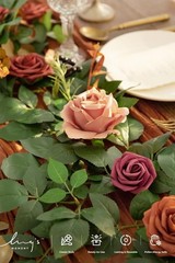 Ling’s Moment 5FT Sunset Terracotta Flower Garland w/ Eucalyptus Leaves