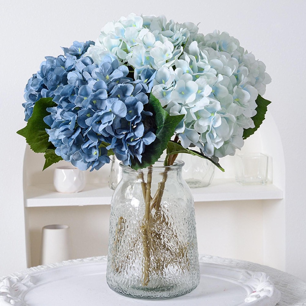 45cm Artificial Hydrangeas Flower Versatile with Stem for Bedrooms Blue