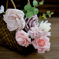 PINK CORAL Foam Roses Peonies Silk Florals Artificial Flowers Box Party Supplies