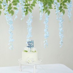 LiIGHT BLUE 44″ tall Silk Wisteria Flowers Hanging Vine Bush Wedding
