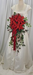 Christmas Poinsettia Waterfall Faux Silk Wedding Bouquet