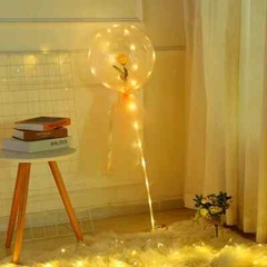 Valentine 1 RoseFlower Bouquet Ballon Wedding Decoration Bobo Ball LED