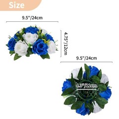 NUPTIO 10 Pcs Wedding Vase & 10 Pcs Artificial Flowers Set for Wedding Center…