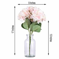 Pink 5 Silk Hydrangea Bushes Wedding Flowers Bouquets Party Centerpieces SALE