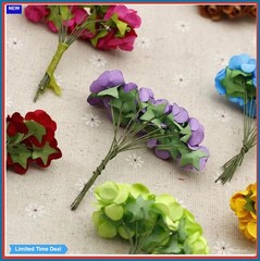 144 Pcs 1.5 cm Mini Paper Rose Bouquet Scrapbooking Wedding Party Decoration