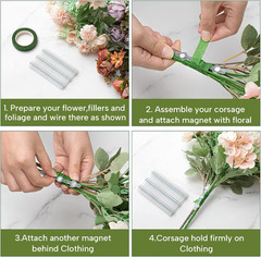 60 Pairs Floral Boutonniere Magnets Small Corsage Fix Boutonniere Magnets Corsag