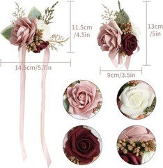 Chic Blush Pink Corsage and Boutonniere for Bride and Groom – Elegant Foam Roses