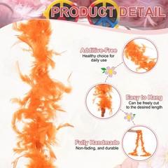 40g 2 Yards Feather Boa, Costume Turkey Chandelle Feathers Boa Orange