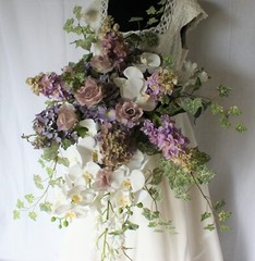Grand Garden Orchid Cascade Faux Silk Wedding Bouquet