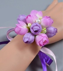 Set of 10 Gentle Artificial Flower Bracelet Bridesmaid Wedding Gift Rustic Wrist