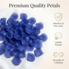 2200 PCS Royal Blue Artificial Rose Petals for Wedding | Royal blue fake rose pe