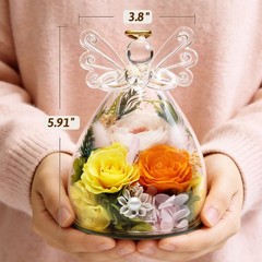 Forever Flower Gifts for Her: Blessed Flowers 3.86×3.86×5.91 inches, Orange