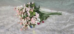 Faux Flower Bouquet – Pink and White Floral Bouquet for Indoor Decoration Flower