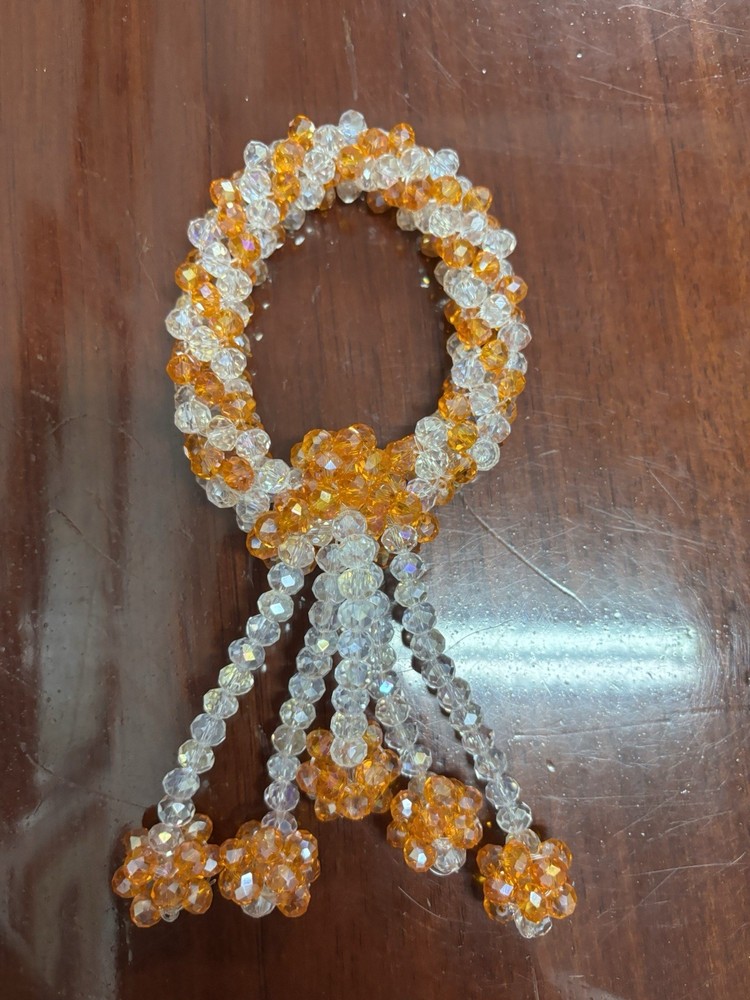 Crystal Orange And White Artificial Flowers Thai Wreath Beauty Home Decor