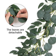 3Pcs Fake Eucalyptus Vines, 6.5FT Silk Ivy Garland, Odorless Eucalyptus Garland