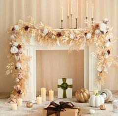 6FT18M Artificial Wedding Eucalyptus Garland Runner Mantle Rose Flowers Table