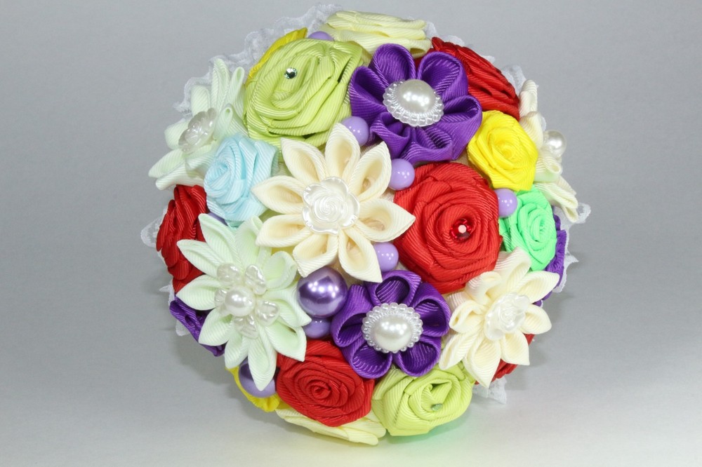 wedding bouquet rainbow bridal flowers bridesmaids bouquets