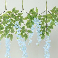 LiIGHT BLUE 44″ tall Silk Wisteria Flowers Hanging Vine Bush Wedding
