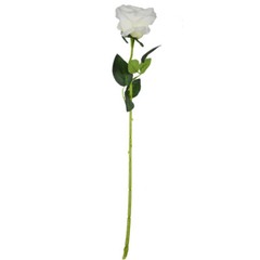 Long Stem Rose Flower Fake Wedding Centerpieces Bridal Bouquet Arrangement WHITE