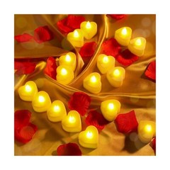 Coume 6000 Pieces Artificial Rose Petal with 72 Pieces Romantic Heart Led Can…