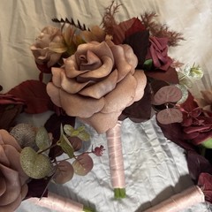 Ling’s Moment Flowers Wedding Bouquets Bridesmaid Set Of 3 Burgundy Dusty Rose