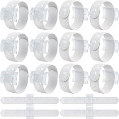 12 Pieces Corsage Wristlet Bracelets Slap Corsage Band Floral Slaplets Wedding B