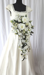 Winter Silver Cascade Silk Wedding Bouquet