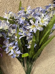 Floral Freesia Bush 21 Inch Satin Flowers Spring/Summer Florals LOT OF 6 NEW