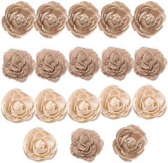 Natural Burlap Flowers Assorted Handmade Burlap Rose for Wedding Decoration and