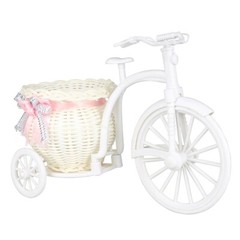 Imitation Décor Rattan Flower Basket Vase Tricycle Bicycle Model Home Garden DIY