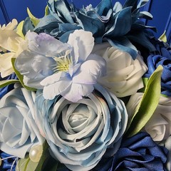 Ling’s Moment Artificial Bridal Boquet – Navy Blue