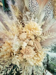 Dusty Rose Pampas Grass bouquet / Large bouquet / Natural Toffee wedding/ Muted