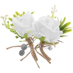 2 Pcs Groom Groomsmen Boutonniere Wedding Flower Artificial Boutonnieres