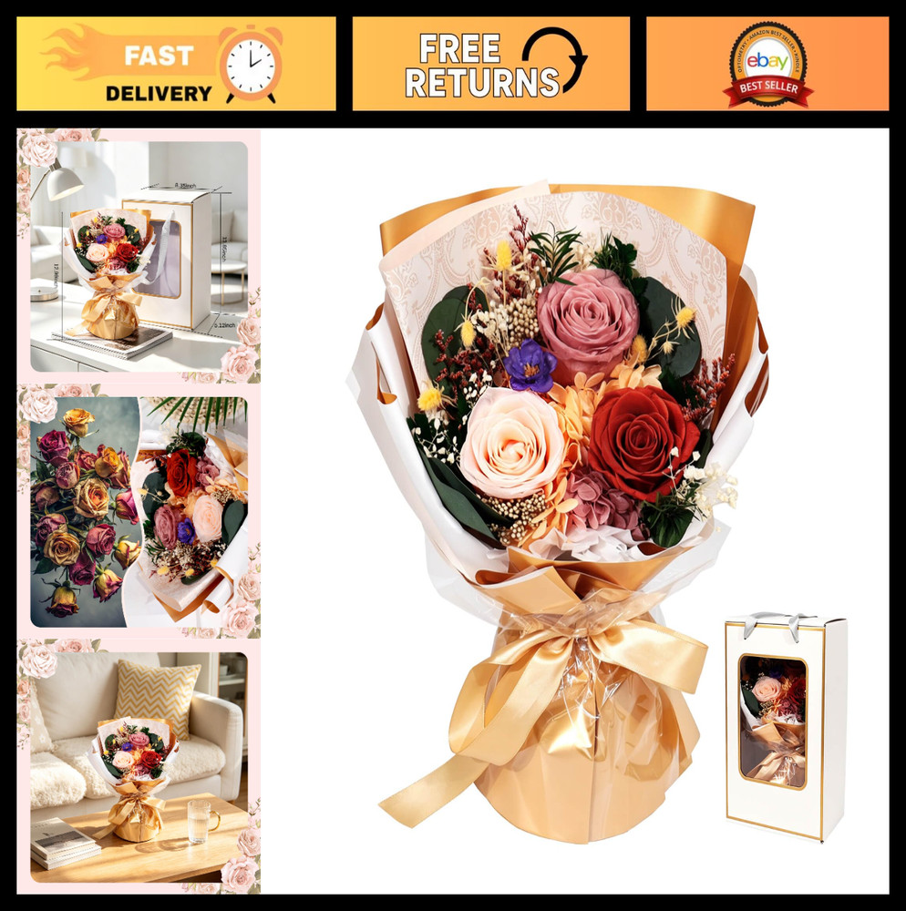 Forever Preserved Rose Bouquet – Fresh Flowers for Anniversary, Birthday & Mothe