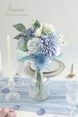 300pcs Dusty Blue Rose Petals Faux Silk Wedding Party Table Scatter Decoration