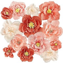 24 Pcs Tissue Paper Flowers, Crepe Paper Flowers Decorations 8″ Assorted Color