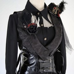 QZV Black Wrist Corsage and Boutonniere Set Gothic Flowers Bouquet Black,red