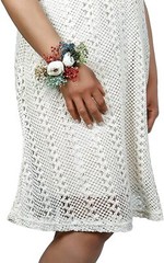 CORSAGE SET OF 4 WHITE CORSAGES FOR WEDDING CORSAGE WRISTLET