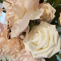 Lings Moment 9FT Flower Garland French Pink Rose Eucalyptus Wedding Arch Decor