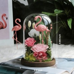 Eternal Flowers with Flamingo-Big Flower Big Love- Graduation Pink