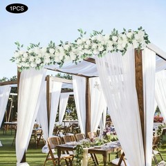 For Party Wedding Artificial Flower Row Decoration Wedding Arch Backdrop(white)