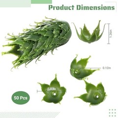 50 Pcs Rose Stems with Leaves & 50 Pcs Flower Calyxes Set – Fake Flower Stems